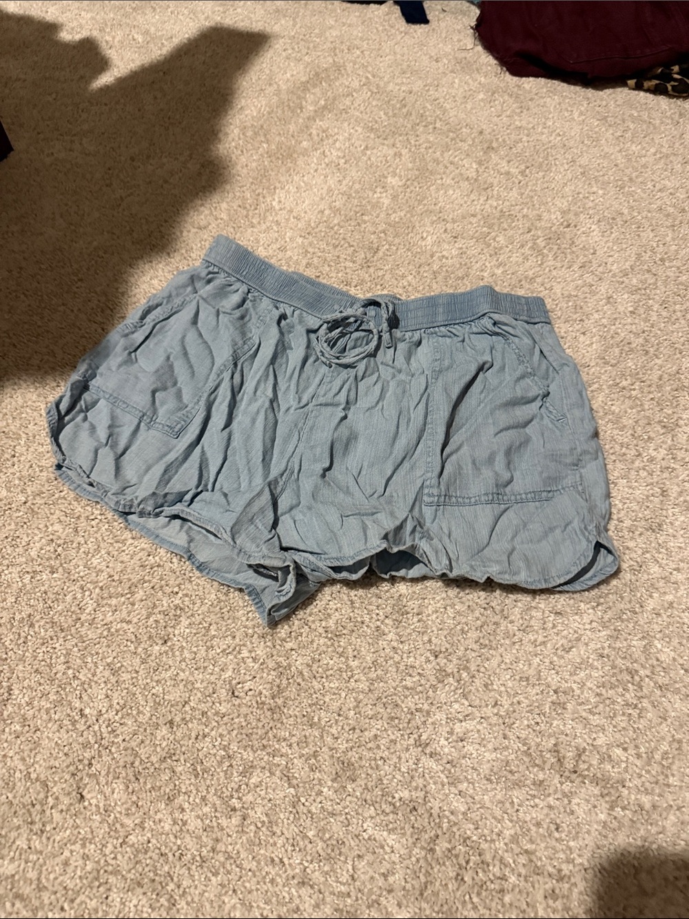 Hollister Light Blue Drawstring Casual Athletic Shorts